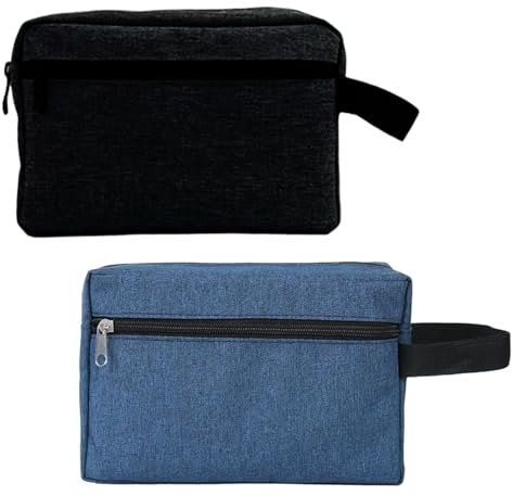 EUPSIIU 2 Stück Kulturbeutel Herren, Wasserabweisend Rasierentasche, Tragbare Kosmetiktasche, Waschtasche Herren, Kosmetiktasche für Reisen, Geschäftsreise, für Männer & Frauen