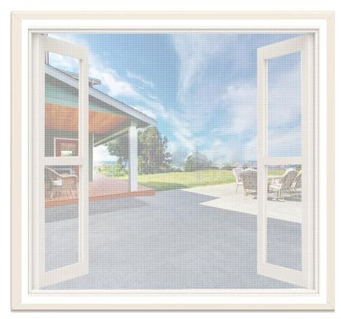 amovible moustiquaire fenêtre Blanc W60 x H145cm Avec bande collante Moustiquaires,facile à installer et peut laverlavable,pour fenêtre intérieure,extérieure,plastique,bois,aluminium