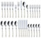 CAROTE Besteck Set 30-Teilig, Edelstahl Besteck mit weißem Griff, Essbesteck Set für 6 Personen, Cromargan Edelstahl poliert, Messer, Gabel, Löffel, Spülmaschinenfest