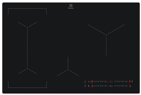 Electrolux EIV83443CT Piano Cottura ad Induzione Bridge 80 cm, Scratch Resistant, Zone di Cottura Flessibili, Funzione Bridge,Serie 600, Nero