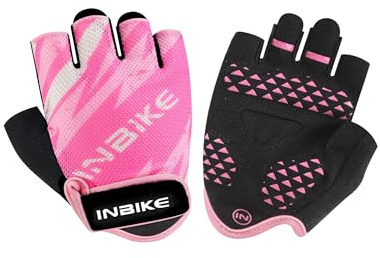 INBIKE Guanti Ciclismo Estivi Bambini Guanti MTB bambino Guanti da Bicicletta per Ragazze 5-12 Anni Guanti Bici Bambina Traspirante Antiscivolo