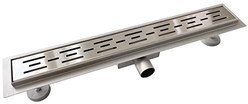 Aica Caniveau de Douche Italienne Acier Inoxydable Siphon Sol D'évacuation le Modèle Linéaire Drain de Douche Rectangulaire Extra Plat Argent (70cm)