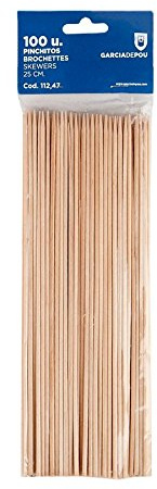 García de Pou 10000 Unidades - García de Pou 112.47 Brochetas 25 cm, Natural Madera