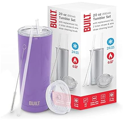 BUILT Beast - Bicchiere a doppia parete in acciaio inox, 567 ml, colore: Ametista