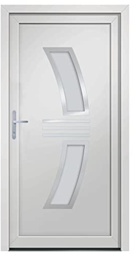 VidaXL Porta d'Ingresso Bianca in PVC 108x200 cm - Porta Entrata