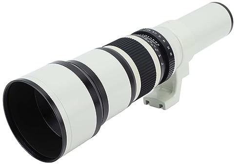 TéléObjectif HD, Objectif à Focale Fixe, Longueur Focale de 500 Mm, échelles Précises, Réfracteur Achromatique F6.3 de 500 Mm pour la Photographie à Distance (White)