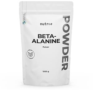 Nutri+ Beta Alanina en Polvo 1 kg - vegano puro con alta Dosificación y sin Aditivos - Potenciador Pre-Entrenamiento - Beta Alanina en Polvo - Energizante Deporte 1000 g