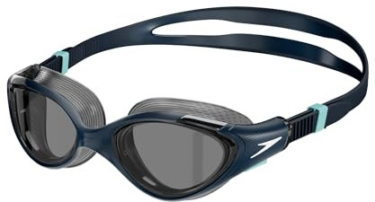 Speedo Women's Biofuse 2.0 SwiMing Goggles | Female Design | Patented Adjust Mechanism | Anti-fog | Anti-leak | Comfort Fit, True Navy/Marine Blue, One Size