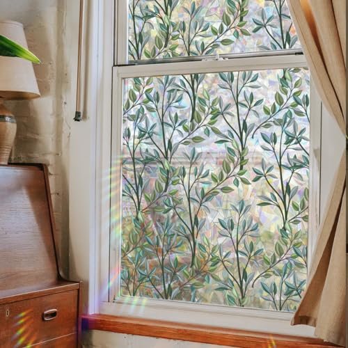 QKURT Window Stickers, Flower Anti-Collision Window Decals Home Decor Stickers Double-Sided Static Sticker Spring Summers Window Clings for Glass