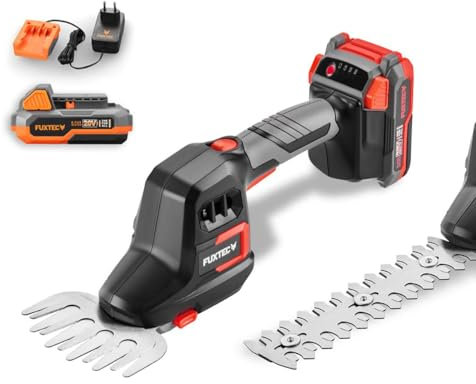 FUXTEC Taille-haies manuel sans fil 20V FX-E1HHS20SET - 0,67Kg poids, taille du guide de 20cm, diamètre de 10,5cm, avec batterie