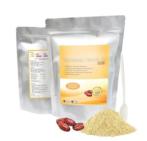 Liposomalt C-vitamin + standardiserat dadelextraktpulver - 150 g rent 100 % naturligt pulver utan tillsatser - för soppa, smoothies, kaffe, drycker, bakverk