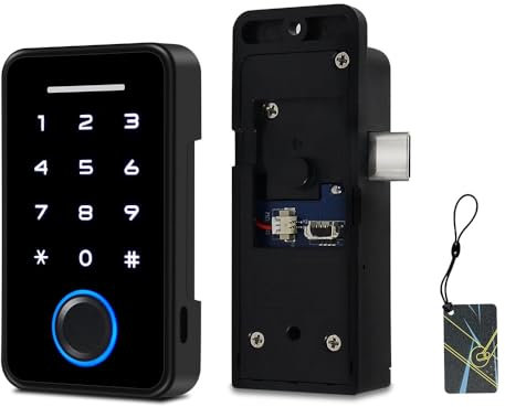 YiToo Intelligentes Schrankschloss, ohne Bohren, magnetisch, schlüssellos, elektronisch, digital, RFID-Bluetooth-Fingerabdruck, Schubladenschloss für Kindersicherheit, Erwachsene, Schrank,