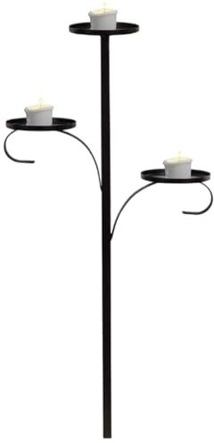 Portavelas – Punta para árbol triple negro | Punta para árbol candelabro de 3 niveles, punta para árbol candelabro, portavelas alto, decoración única para árbol iluminado, decoración de portac