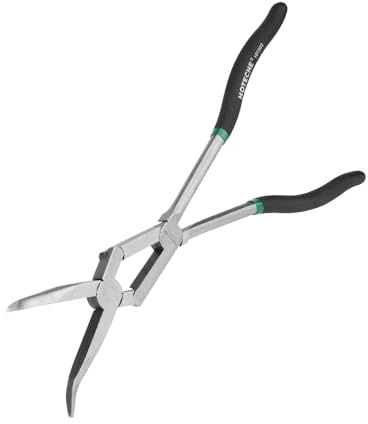 Hoteche 330mm Double Joint Bent Nose Plier Spitzzange Gebogen aus CRV HRC40 Hochwertige Verarbeitung mit Ganzheitlichem Schmieden und Hochfrequenz-Wärmebehandlung für Präzise Arbeiten in der Werkstatt