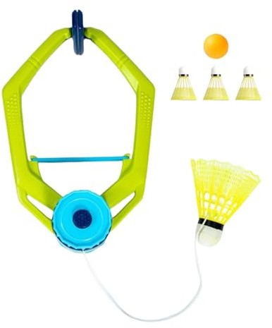 Entrenador de bádminton, herramienta de práctica de bádminton, juego de bádminton portátil para puerta, entrenador de rebote con cuerda, incluye 1 pelota de tenis de mesa y 3 pelotas de bádminton