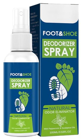 Spray Anti-Odeur pour Pieds, Brume Déodorante Pour Chaussures,100 ml Spray anti-odeurs pour Pieds Pour Chaussettes Bottes Athlètes Hommes Femmes