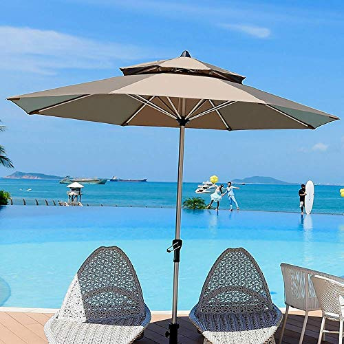 LSLYTQ Large Outdoor Parasol, 2.7 M Parasol, With Crank,Foldable Patio Balcony Umbrella,