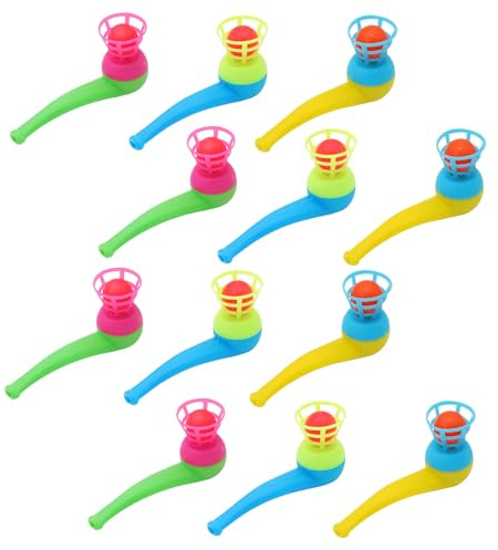 Jouet ballon flottant 12PCS – Jeu souffle balle et pipe à bulles enfants amusant, idéal comme cadeaux anniversaire enfants et petits cadeaux fête – jouets éducatifs souffle pour jeu fête enfant