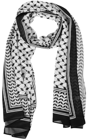 JEWEDECO Bufanda Palestina de Gasa Chiffon Estampada Pañuelo Unisex Versátil para Cabeza y Cuello Accesorio Multifuncional con Diseño Étnico Único Ligera y Duradera para Mujer y Hombre