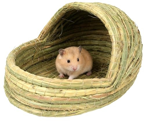 tulahkomen Cama de chinchilla, espacio privado para dormir de paja trenzada | Camas para hurones - para pollos, pájaros, animales pequeños, establos, granjas, cría, ponedoras de huevos