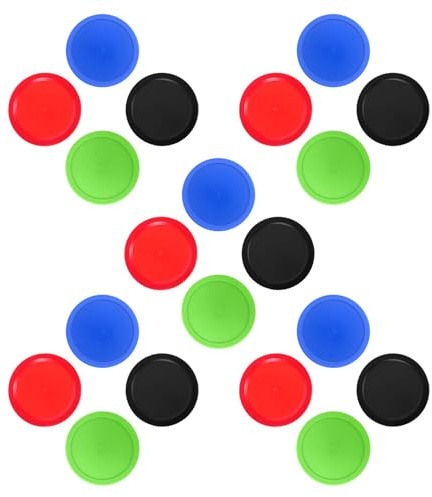 Cabilock Discos de Hockey de Aire de 64 MM 20 Piezas Multicolor Rojo Azul Negro Verde Accesorios de Plástico para Mesas de Hockey sobre Hielo de Mesa Repuestos para Juegos