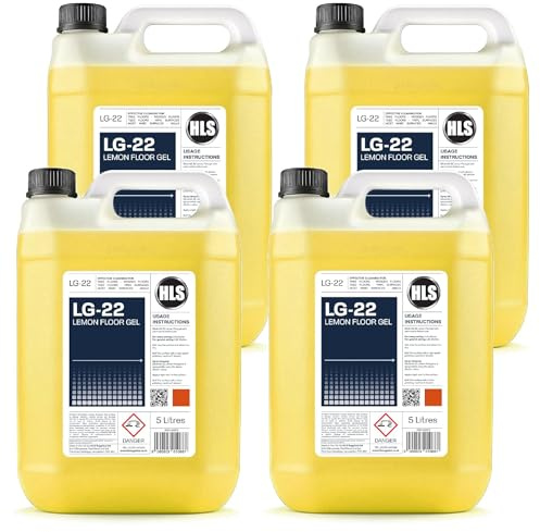HLS Supplies LG-22 4 x 5L Lemon Floor Cleaner Liquid - Lemon Floor Gel