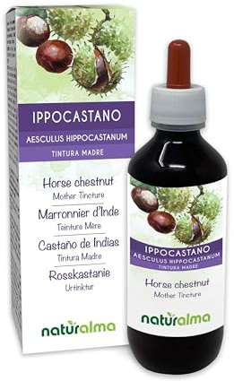Hästkastanj (Aesculus hippocastanum) frön Alkoholfri modertinktur Naturalma - Flytande extrakt i droppar 200 ml - Kosttillskott - Vegan