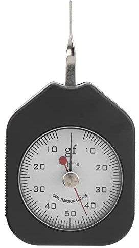 Dial Tension Gauge Tension Meter Gauge Gram Tension Meter Double?Needle Switch Measuring Dynamometer 50g for TestingTesters and Detectors