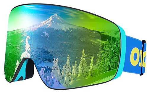 Dizokizo Skibrille Magnetische austauschbare zylindrische Linse Schneebrille für Männer Frauen Anti-Fog UV-Schutz Professionelle Skibrille für Snowboarding Skifahren SNOW-6101