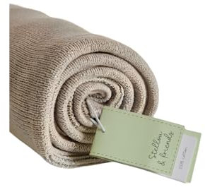 Stellou & friends Babydecke aus 100% Baumwolle, weiche Neugeborne Baby Kuscheldecke, Baby Erstausstattung, kuschelige Kinderwagen Decke, Oeko-TEX Zertifiziert, Geschenk zur Geburt, (Beige, 88 x 88 cm)