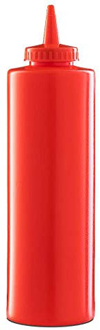 Forgast Bottiglia per Salse Ketchup 700 ml, Bottiglia spremere in plastica, Bottiglia Squeeze di Plastica, Dispenser Dosatore con Cappuccio, Bottiglie Condimento, Rossa