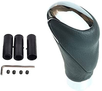 Pomello universale cromato e nero con 3 adattatori per 5/6 marce
