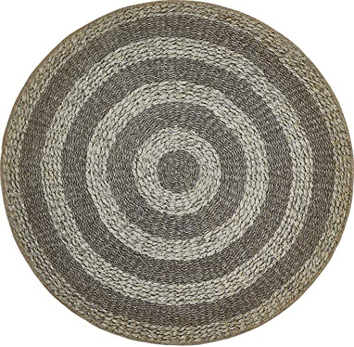 andiamo Teppich Stampa Digitaldruck Flechtmotiv für Wohnzimmer Esszimmer Flur 100 cm rund Hellbraun