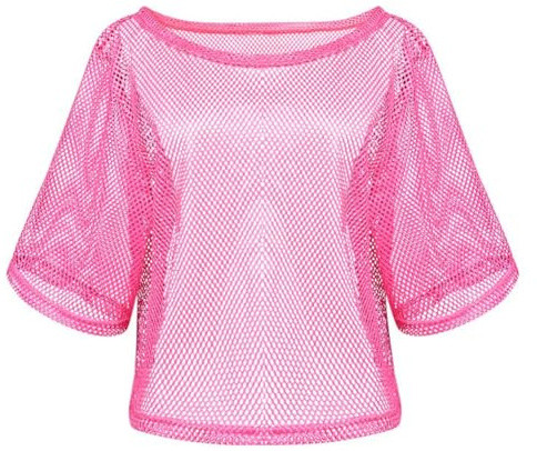 Aomig Kit Déguisement des Années 80, Accessoires Néon 80s Déguisement, T-Shirt Résille sans, Disco Costume Vetement Fête Néon Fluo, 1980 Costume De Fête