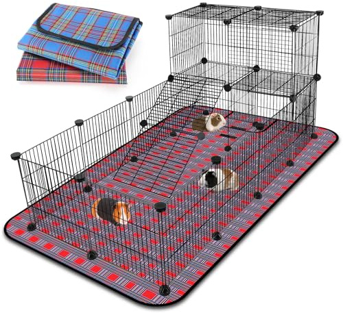 FHTONGE Extra Large Guinea Pig Cage Loft with 2 Waterproof Bedding