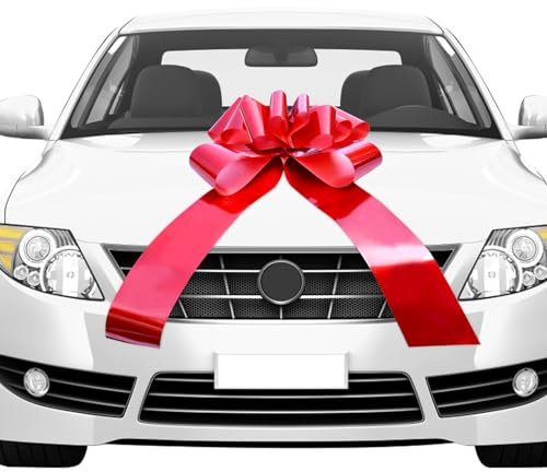 APOMOONS Schleife für Auto, Riesige Große Rote Schleife für Auto Geburtstag große Geschenkschleife rote Schleife groß Geschenkschleife groß Schleife Auto große Schleife 18 Geburtstag (23 inches)
