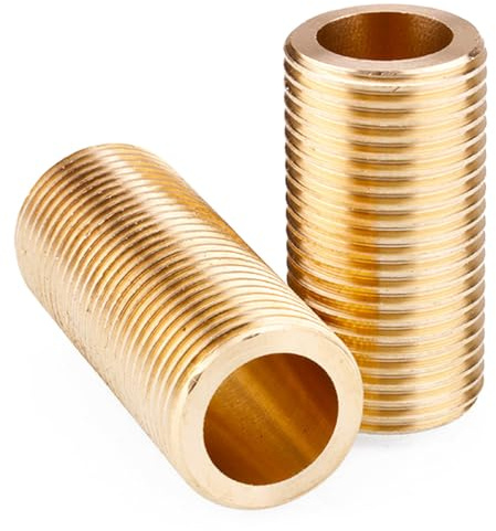 25 mm (3/4 tum) gängad bröstvårta, 2 st mässingsmunna gängat rör, lång VVS-montering för tankkontakter, längd 60 m