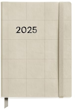Miquelrius - Agenda 2025, årlig dagbok 122 x 168 mm, dagskalender, flexibelt omslag av liknande insytt läder, papper 80 g/m², spanska, engelska och portugisiska