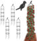 LYFETC Obelisco da giardino in 4 pezzi Obelischi in acciaio inox per piante rampicanti obelisco per traliccio per obelisco da giardino per rose, struttura di supporto per piante rampicanti
