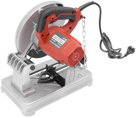 WEIGR Sega da taglio per metallo, 1200 W, troncatrice con 5200 giri/min, angolo di taglio 0-45°, lama 185 mm, per taglio di acciaio, metalli non ferrosi, profili in ferro e ghisa (rosso)