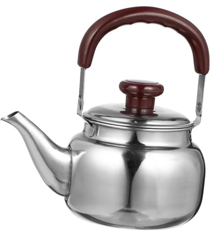 STOBAZA Bouilloire Inox Polyvalente avec Poignée Anti-chaleur Compatible Gaz et Électrique Théière Sifflante pour Maison et Plein Air