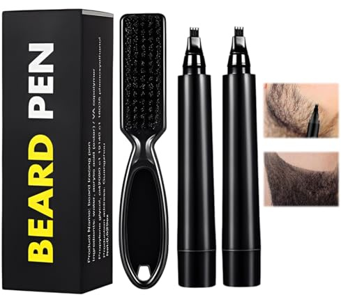 LAKPYN Lápiz para Barba para Hombres Juego de 2,Con Cepillo, Resistente al Agua, Duradero, un Regalo para Papá y Abuel
