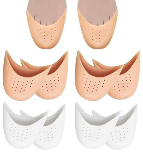 YIPFEN 4 paia di protezioni per le dita dei piedi in morbido silicone, antiscivolo e traspiranti, progettate specificamente per scarpe da balletto e scarpe da punta.