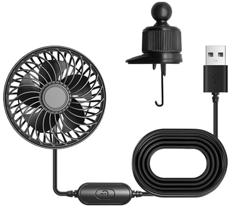 Ventilatore auto sulla bocca dell'aria | Tre velocità portatile pronto per collegare rinfrescatore,5 V Ventilatore auto per conducente - per barche golf aereo aereo campeggio camion veicolo e camion