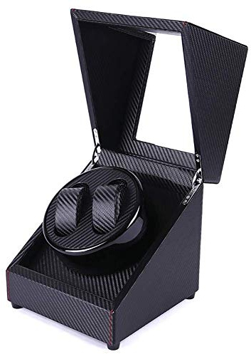 MYUYEE Estuche para Enrollar Relojes, Estuche Giratorio Doble para Guardar Relojes, Estuche Negro para Enrollar Relojes Automáticos