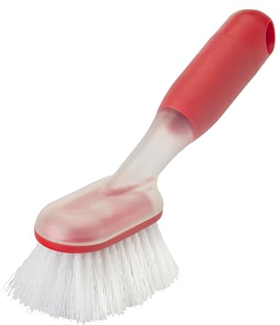 Vigar - Spazzola per la pulizia - Collezione Rengo - 21,5 x 6 x 12 cm - Dispenser di sapone e manico ergonomico - Ideale per stoviglie, vestiti o bagno - Rosso