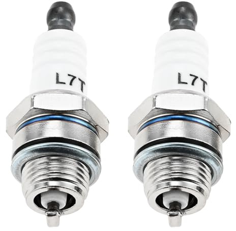 bowarepro 2Pcs L7T Spark Plug Replacement, 2-Stroke Engine Spark Plugs Accessories Replacement for Grass Strimmer Chainsaw Hedge Trimmer Brush Cutter Lawnmower Engines