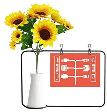 Beauty Gift Tarjeta de bendición de la botella de los jarrones del girasol del patrón del enchufe del cable de carga