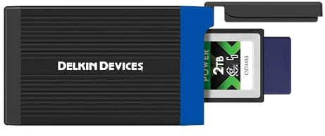 Delkin Devices USB 3.2 CFexpress™ Type B & SD UHS-II Memory Card Reader, Black (DDREADER-56)