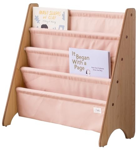 3 Sprouts, Librería Frontal Montessori para Niños, Estantería Fabricada en Poliéster Reciclado, Ideal para Contener Libros, Color Arcilla, 61x63x25,4 cm